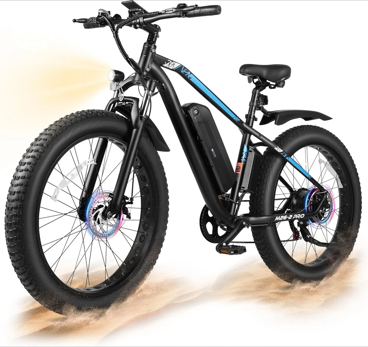 Electric Bicycle,25MPH 60+ Miles with 48V 13AH Removable Battery Features 7-Speed, Lockable Suspension