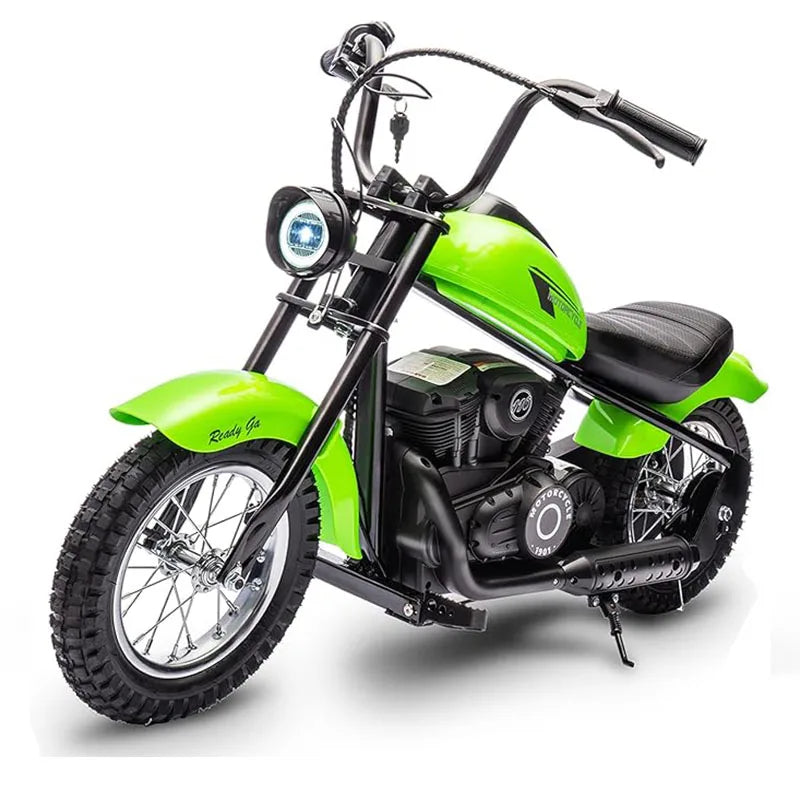 Electric Motorcycle for Kids, 24V 250W Kids Electric Dirt Bike Two Speed Max Up to 14MPH & 60 Minutes Continuous with Led Lights