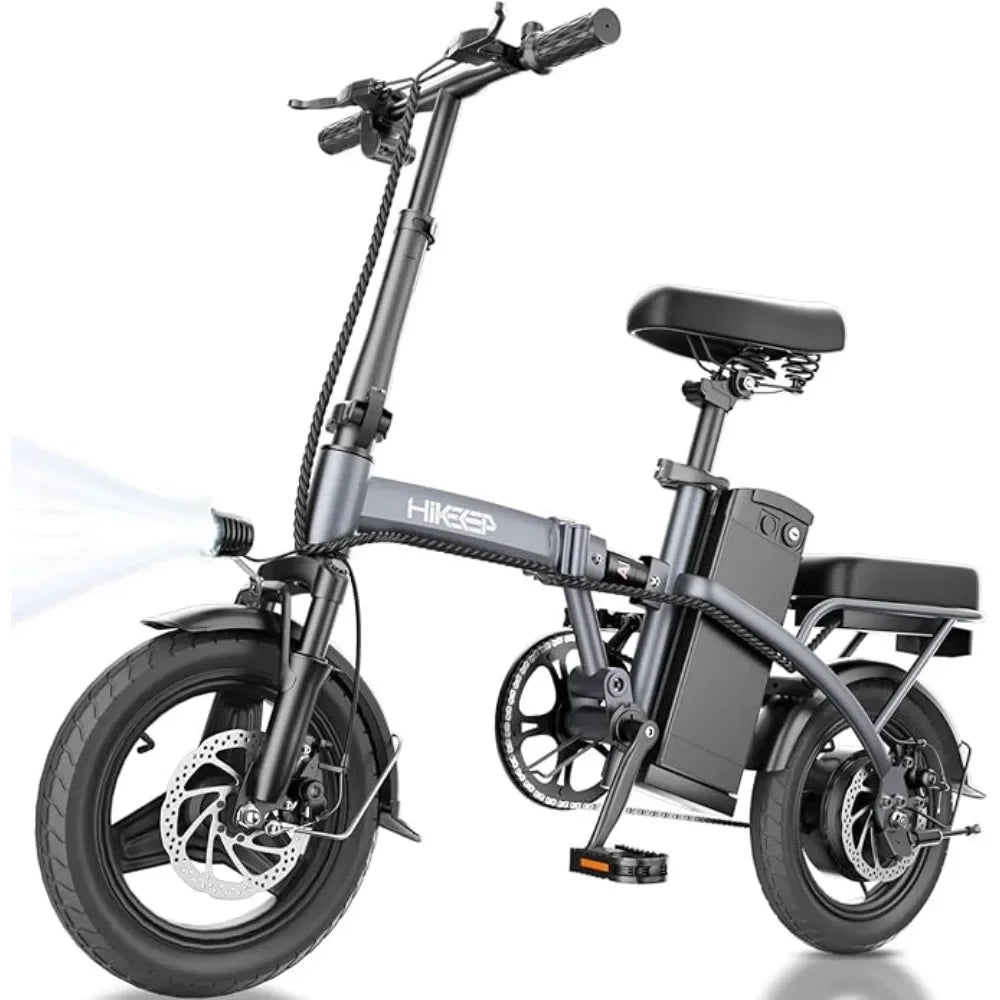 14” Tire 22Mph 400W (Peak 600W) Motor Mini Small Ebike and Multi-Shock Absorption Adjustable,Folding Electric Bikes for Adults