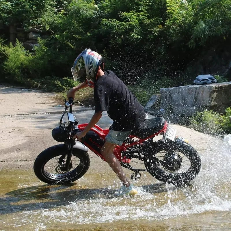 Electric Bicycle AKEZ 1500W Motor 52V25AH Battery adult E-bike Hydraulic Brake mountain Off-road 20*4.0 Inch Fat Electric Bike