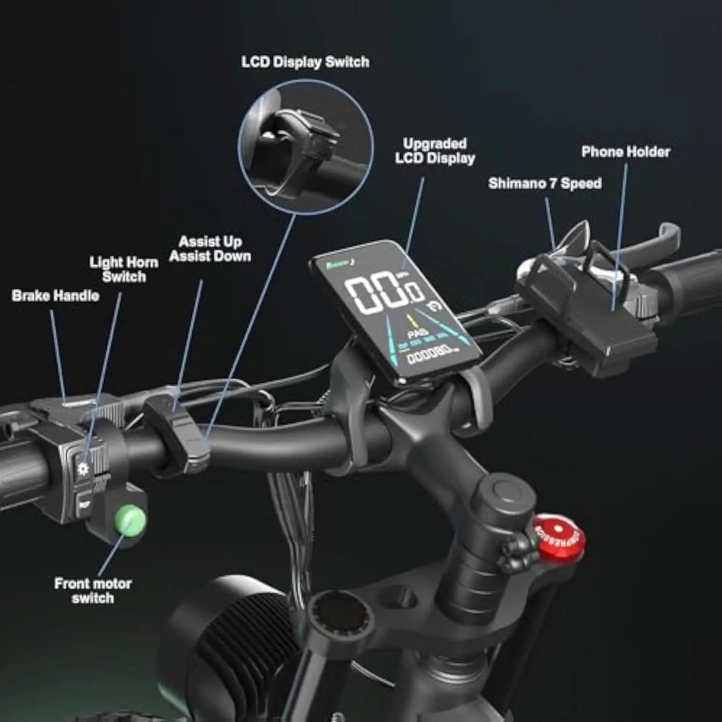 26 Electric Bike for Adults,Electric Mountain Bike,Peak 1500-3000W 768-1075WH,31/35 MPH,48V, 16/22.4AH Battery,All Terrain Off