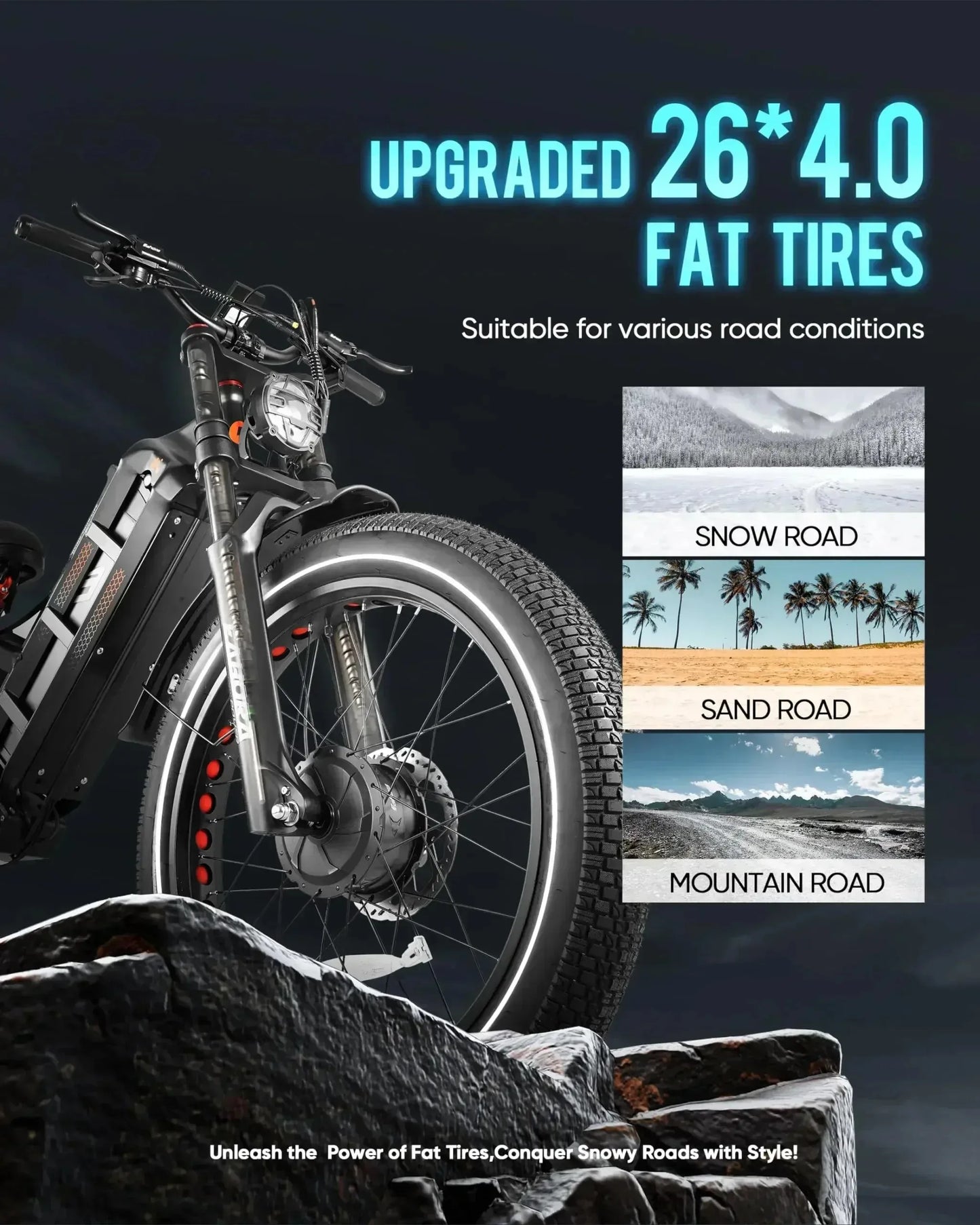 Electric bicycle Romeo P2 3000W Powerful dual motor 52V 60AH lithium battery luxury ebike adult Mountain Off road Electric Bike