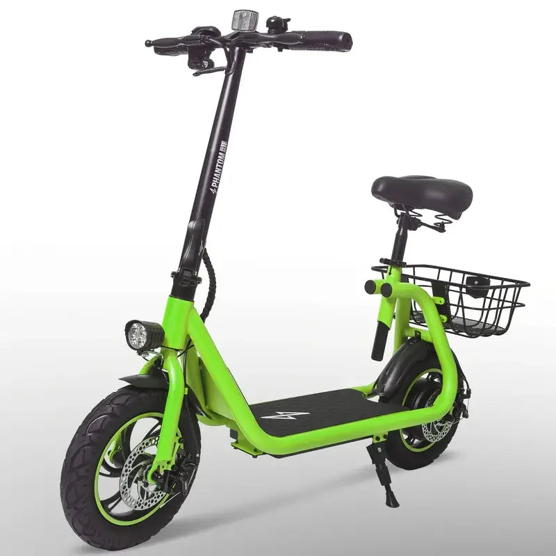 450W High-Speed Electric Scooter with Seat Dual 3.5V/7.87Ah Lithium Battery, Up to 21 Miles Range Electric Scooter for Adults