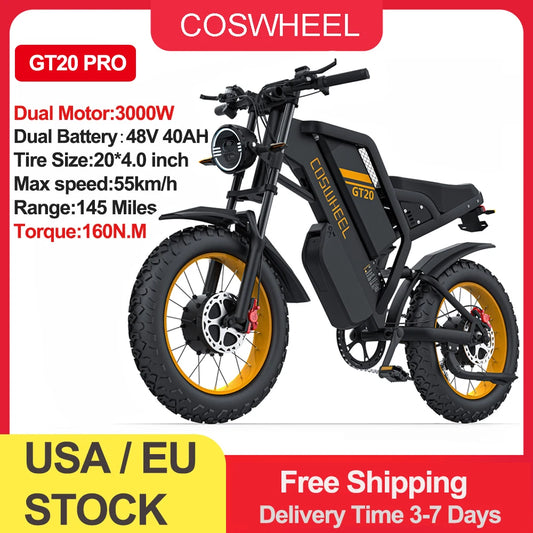 Coswheel GT20 Pro 1500/3000W Electric bike 48V 25ah/40AH Mountain bikes Electric Off Road Bike Fat Tires Motorcycle Ebike