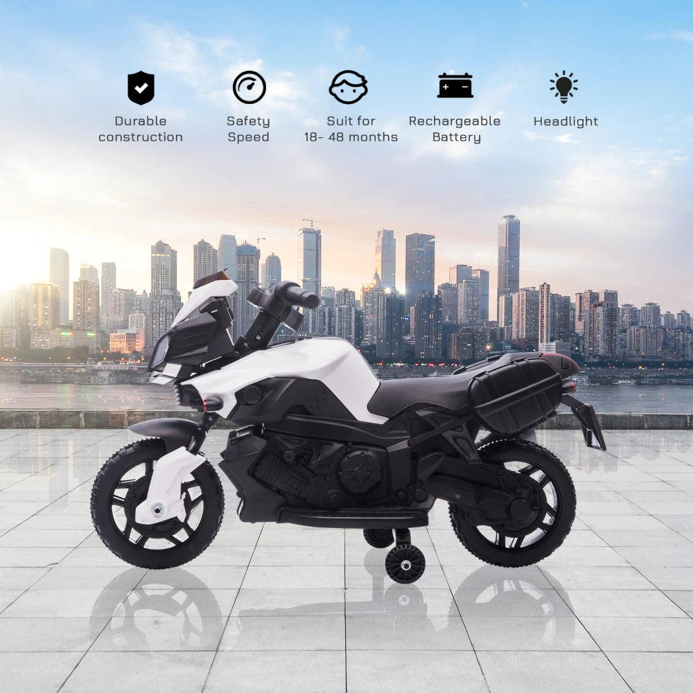 Aosom 6V Electric Motorcycle for Kids, Dirt Bike, Battery-Powered Ride-On Toy Off-Road Street Bike with Pedal, Headlights, and T