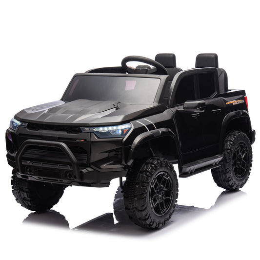 24V10A Two-seater Kids Ride On Electric Pickup, kids ride on toy W/parents remote control,4WD 800W motors,Two Safety belts