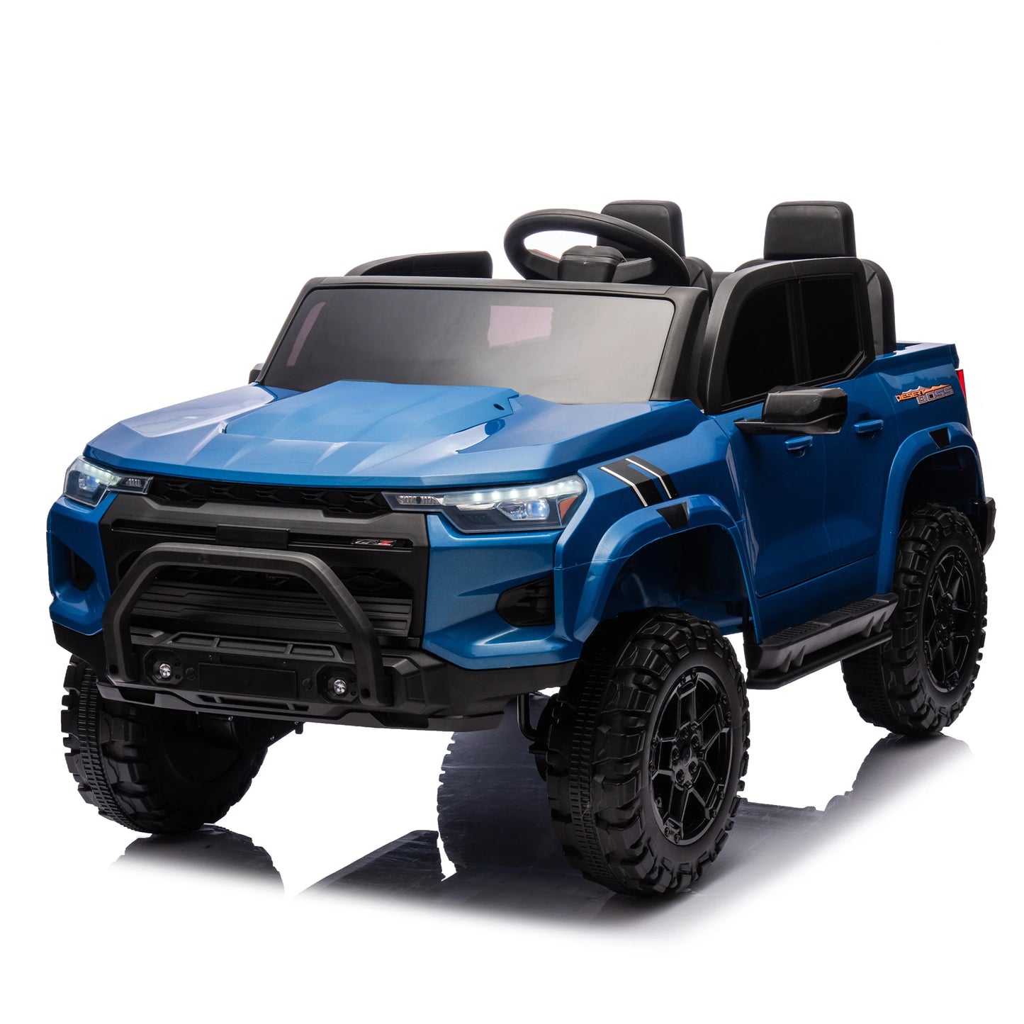 24V10A Two-seater Kids Ride On Electric Pickup, kids ride on toy W/parents remote control,4WD 800W motors,Two Safety belts