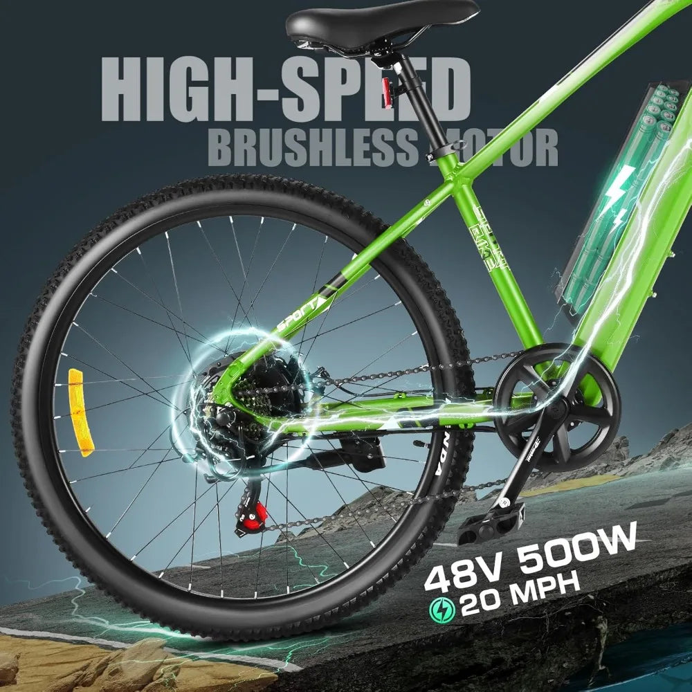 Electric Bike for Adults, 350W/500W Ebike[Peak 500W/750W], 374WH/499WH Battery, Up to 55 Miles, 26/27.5" Electric Mountain Bike