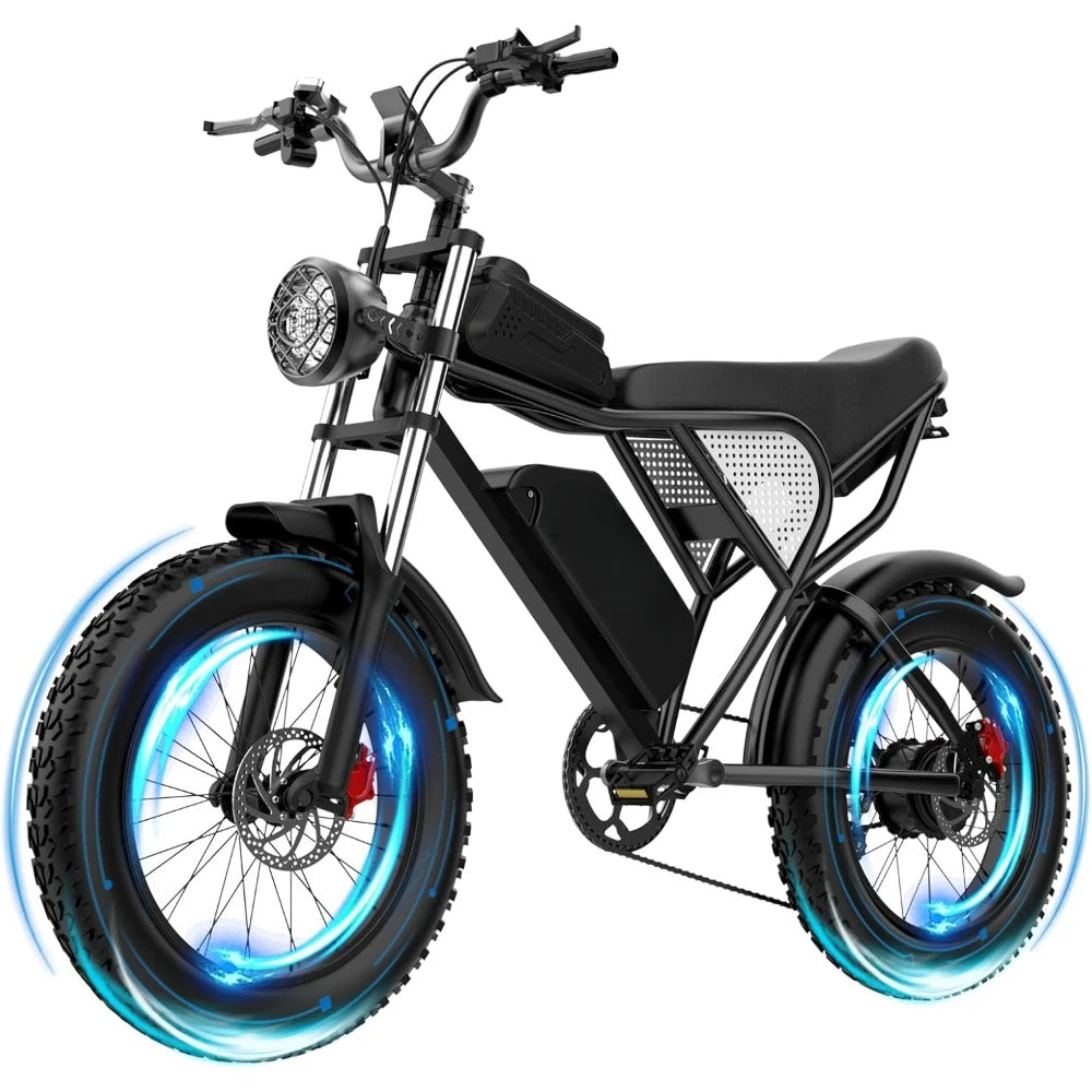 Electric Bike for Adults1500W (peak),removable 48V 20 Ah Battery Ebike,  7-Speed 20" Fat Tire Dirt Bike