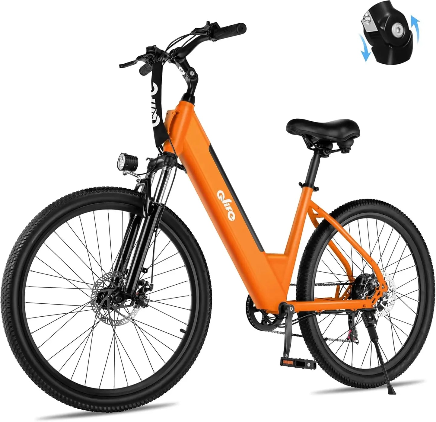 26" Step-Through 22MPH Ebike with 2.1" Tire,Peak 750W Motor Ebikes with 7 Speed, Electric Bike for Adults,Commuter E Bicycle