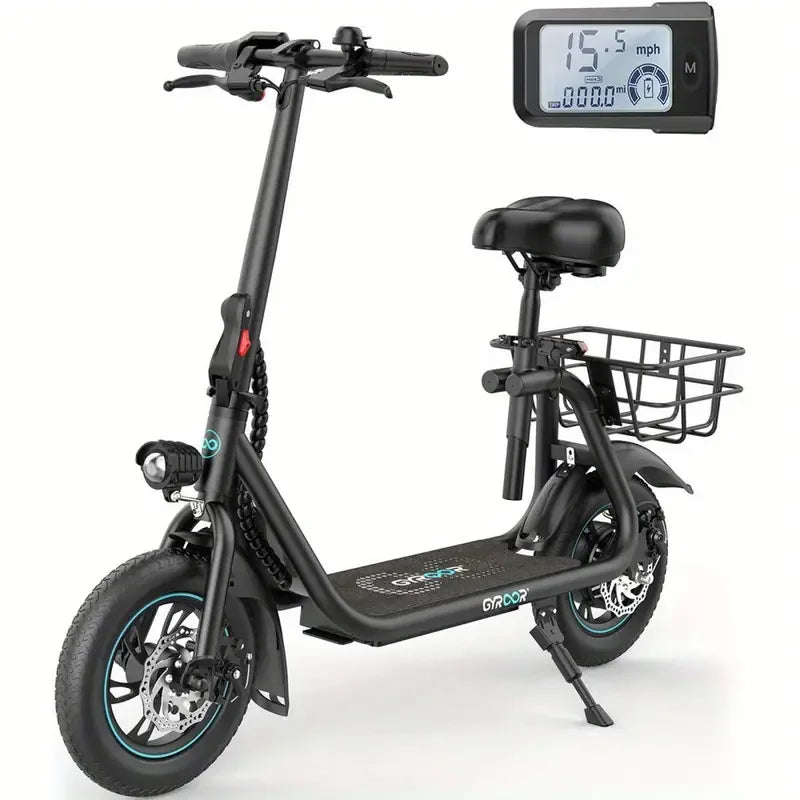 450W High-Speed Electric Scooter with Seat Dual 3.5V/7.87Ah Lithium Battery, Up to 21 Miles Range Electric Scooter for Adults