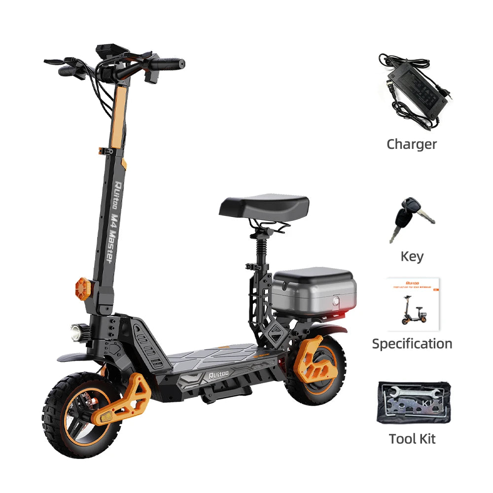 Ruitoo M4Master 1600W 50V20.8AH High Speed Electric Scooter Can Be Easily Folded To Carry Adult Riding